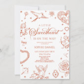 A Little Sweetheart Valentine's Day Baby Shower Einladung (Vorderseite)