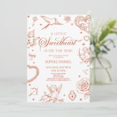 A Little Sweetheart Valentine's Day Baby Shower Einladung (Stehend Vorderseite)