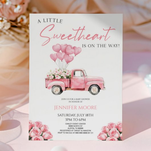 A Little Sweetheart Valentine's Day Baby Shower Einladung