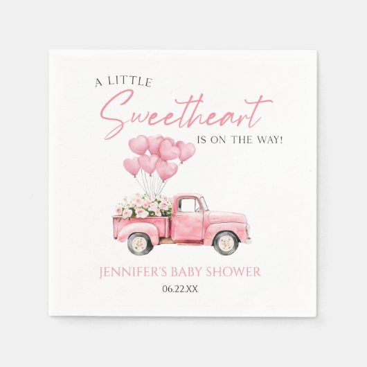 A Little Sweetheart Valentine's Day Baby Shower Serviette (Vorderseite)