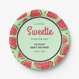 A Little Sweetie Summer Watermelon Baby Shower Pappteller