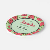 A Little Sweetie Summer Watermelon Baby Shower  Pappteller (Schrägansicht)
