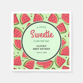 A Little Sweetie Summer Watermelon Baby Shower Serviette
