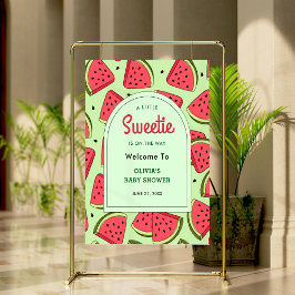 A Little Sweetie Watermelon Baby Shower Welcome Poster
