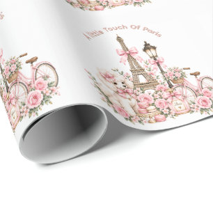 A Little Touch Of Paris Mädchen 1. Geburtstagsfeie Geschenkpapier