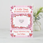 A Little Treat Valentine's Gift Card Holder Card Einladung (Stehend Vorderseite)