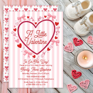 A Little Valentine Coquette Girl Baby Shower Einladung