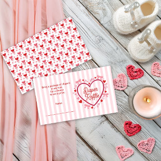 A Little Valentine Pink Baby Shower Diaper Raffle Begleitkarte