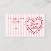 A Little Valentine Pink Baby Shower Diaper Raffle Begleitkarte (Vorderseite)