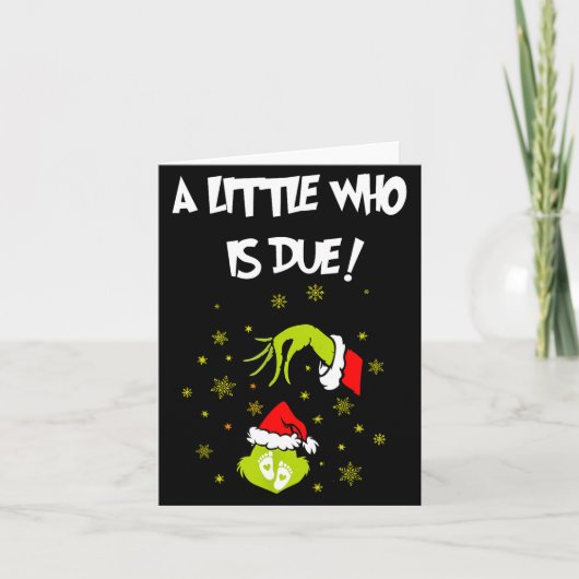 A Little Who Is Due Funny Christmas Pregnancy Anno Karte (Vorderseite)