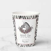 A Little Wild One Baby Shower Zebra Print Pappbecher (Rückseite)