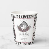 A Little Wild One Baby Shower Zebra Print Pappbecher (Vorderseite)