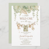 A Little Wild One is on the Way Safari Baby Shower Einladung (Vorne/Hinten)
