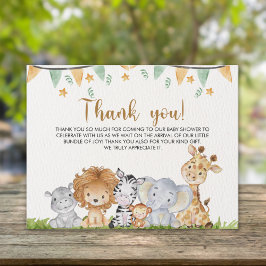 A Little Wild One Safari Animals Baby Shower Dankeskarte