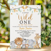 A Little Wild One Safari Animals Baby Shower Einladung