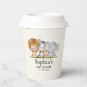 A Little Wild One Safari Animals Baby Shower Pappbecher (Rückseite)
