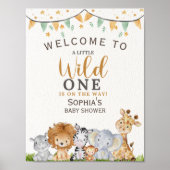 A Little Wild One Safari Animals Baby Shower Poster (Vorne)