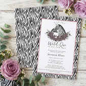 A Little Wild One Soft Gothic Zebra Baby Shower Einladung
