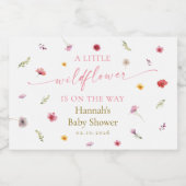 A Little Wildflower Baby Shower Champagne Schaumweinetikett (Einzelnes Label)