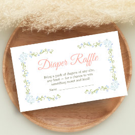 A Little Wildflower Baby Shower Diaper Raffle Begleitkarte