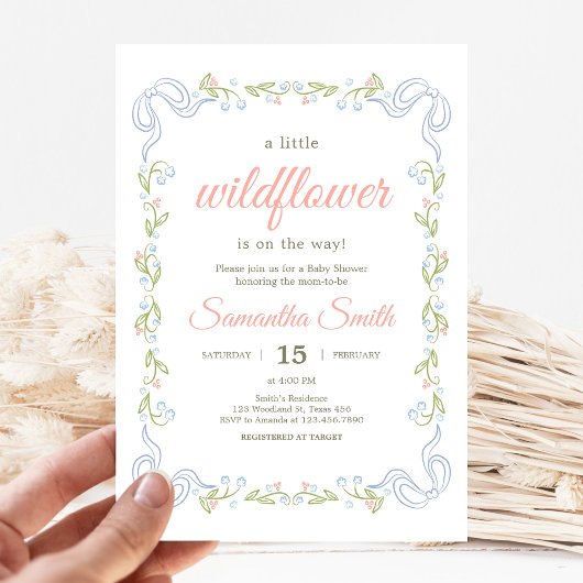 A Little Wildflower Baby Shower Einladung