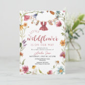 a little wildflower baby shower einladung (Stehend Vorderseite)