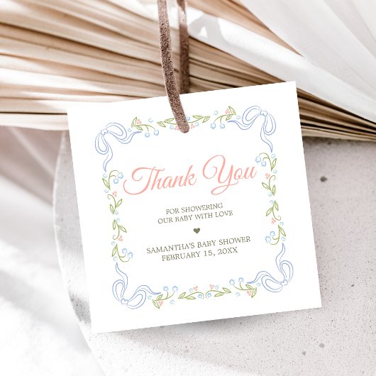 A Little Wildflower Baby Shower Geschenkanhänger