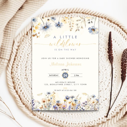 A Little Wildflower Baby Shower Invitation Spring Einladung