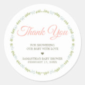 A Little Wildflower Baby Shower Runder Aufkleber (Vorderseite)