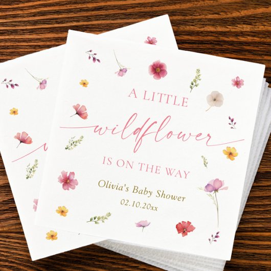 A Little Wildflower Baby Shower  Serviette