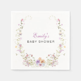 A Little Wildflower Baby Shower  Serviette
