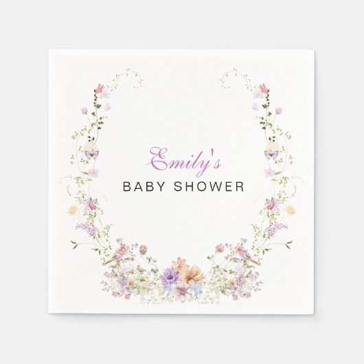 A Little Wildflower Baby Shower  Serviette (Vorderseite)