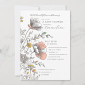 A Little Wildflower Blooming Baby Shower Einladung (Vorderseite)