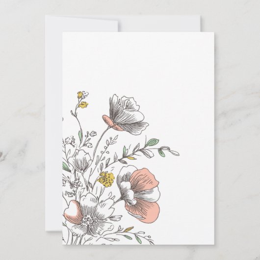 A Little Wildflower Blooming Baby Shower Einladung (Rückseite)