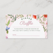 A Little Wildflower Girl Baby Shower Diaper Raffle Begleitkarte (Vorderseite)