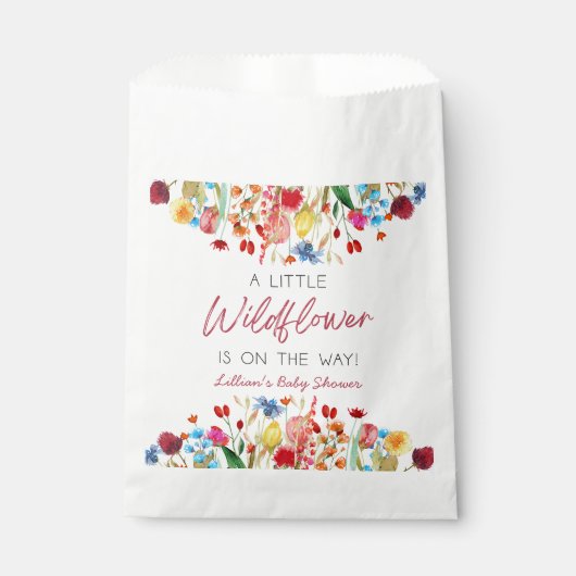A Little Wildflower Is On The Way Baby Shower Geschenktütchen (Vorderseite)