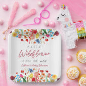 A Little Wildflower Is On The Way Baby Shower Pappteller (Party)