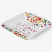 A Little Wildflower Is On The Way Baby Shower Pappteller (Gewinkelt)