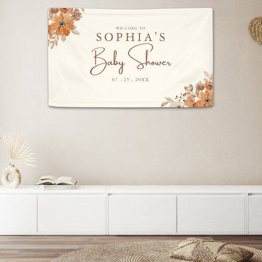 A Little Wildflower is on The Way Girl Baby Shower Banner