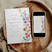 A Little Wildflower Is On The Way Invitation Einladung