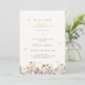 A Little Wildflower Spring Baby Shower Invitation Einladung (Stehend Vorderseite)
