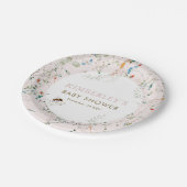 A little Wildflower Wild Flower Baby Shower Pappteller (Schrägansicht)