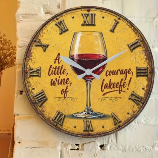 A Little Wine Of Courage Große Wanduhr