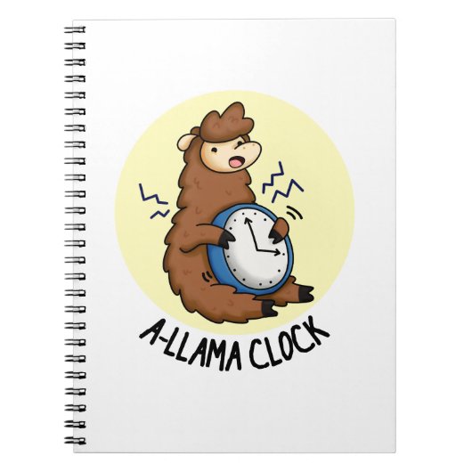 A-llama-Uhr Lustiger Llama-Wortwitz Notizblock (Vorderseite)