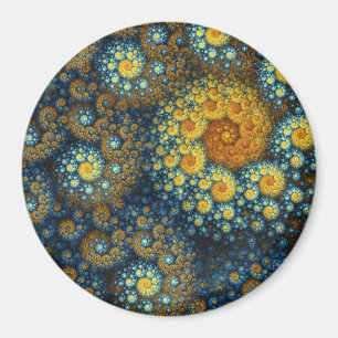 "a.lone" blaues Bio gewundenes Fraktal Magnet