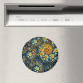 "a.lone" Blue Bio Spiral Fraktal Magnet (In Situ (Geschirrspüler))