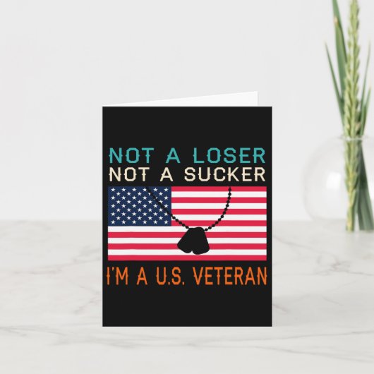 A Loser Sucker I bin A US Veteran Biden 2020 Anti Karte (Vorderseite)