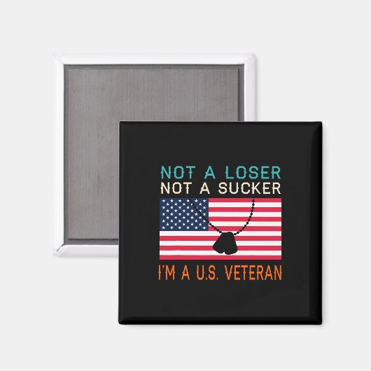 A Loser Sucker I bin A US Veteran Biden 2020 Anti  Magnet (Vorderseite/Rückseite)