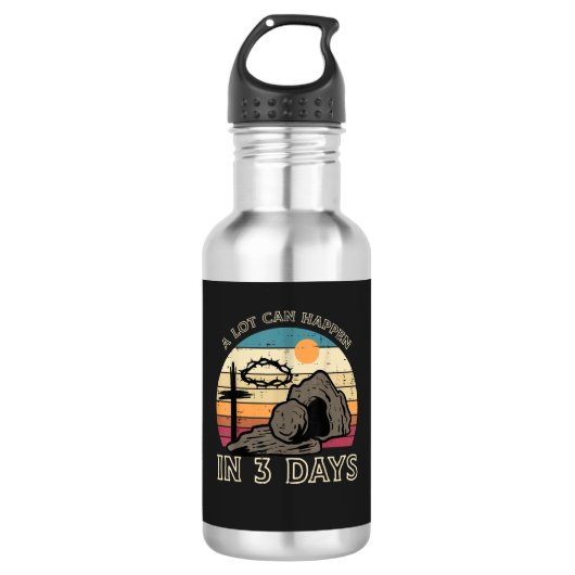 A Lot Can Happen in 3 Days Easter Religious Edelstahlflasche (Vorderseite)