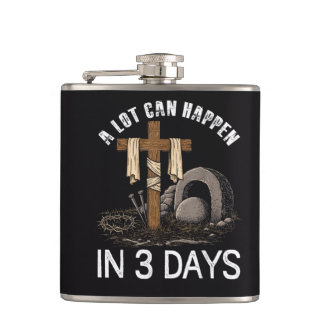 A Lot Can Happen In 3 Days Easter Religious Flachmann